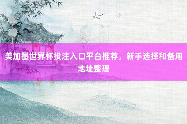 美加墨世界杯投注入口平台推荐,新手选择和备用地址整理