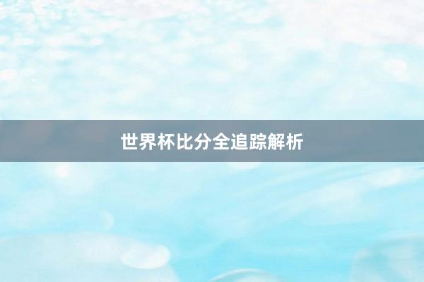 世界杯比分全追踪解析